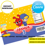 Editable Morphle Party Kit – Canva Templates (Chip Bags, Labels & More)