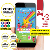 Invitación animada de cumpleaños de Bichikids: invitación personalizada para fiesta