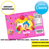 Editable Plim plim Party Kit – Canva Templates (Chip Bags, Labels & More)