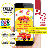 Equipo de rescate Plim Plim, video invitación, logotipo y detalles personalizados, invitación de cumpleaños Plim Plim MP4