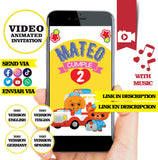 Equipo de rescate Plim Plim, video invitación, logotipo y detalles personalizados, invitación de cumpleaños Plim Plim MP4