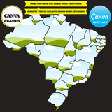 Brasil, frame template Brasil, mockup, drag and drop, add your own background, add your own image, Digital download