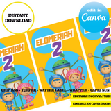 Editable Team umizoomi Party Kit – Canva Templates (Chip Bags, Labels & More)