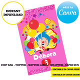 Editable Plim plim Party Kit – Canva Templates (Chip Bags, Labels & More)