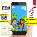 Invitación animada de cumpleaños de Leo, el guardabosques: video personalizado