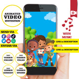 Invitación animada de cumpleaños de Leo, el guardabosques: video personalizado