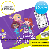 Kit editable para fiesta de Polly Pocket: plantillas de Canva (bolsas de papas fritas, etiquetas y más)