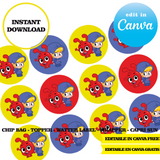Editable Morphle Party Kit – Canva Templates (Chip Bags, Labels & More)