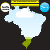 Brasil, frame template Brasil, mockup, drag and drop, add your own background, add your own image, Digital download
