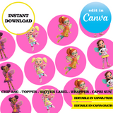 Editable Butterbean's Café Party Kit – Canva Templates (Chip Bags, Labels & More)