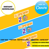 Editable Team umizoomi Party Kit – Canva Templates (Chip Bags, Labels & More)