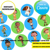 Editable Leo the Wildlife Ranger Party Kit – Canva Templates (Chip Bags, Labels & More)