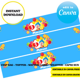 Editable Plim plim Party Kit – Canva Templates (Chip Bags, Labels & More)