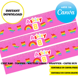Editable Pop it Party Kit – Canva Templates (Chip Bags, Labels & More)