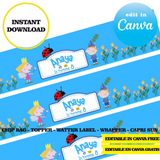 Ben and Holly, editable template, Canva editable instant digital download, chip bag, topper, label, capri sun
