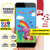 Invitación animada de cumpleaños de Bichikids: invitación personalizada para fiesta