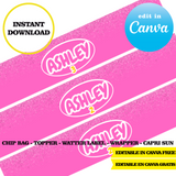 Editable Bob the train Party Kit – Canva Templates (Chip Bags, Labels & More)