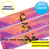 Spirit, plantilla editable, descarga digital instantánea editable de Canva, bolsa de patatas fritas, adorno, etiqueta