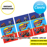 Blaze y los Monster Machines – Plantillas de Canva (bolsas de papas fritas, etiquetas y más)