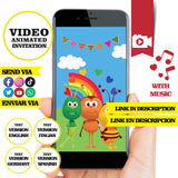 Invitación animada de cumpleaños de Bichikids: invitación personalizada para fiesta