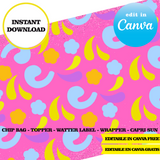 Editable Butterbean's Café Party Kit – Canva Templates (Chip Bags, Labels & More)