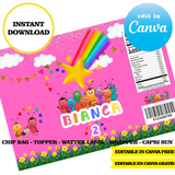 Editable Bichikids Party Kit – Canva Templates (Chip Bags, Labels & More)