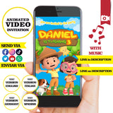 Invitación animada de cumpleaños de Leo, el guardabosques: video personalizado