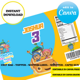 Editable Team umizoomi Party Kit – Canva Templates (Chip Bags, Labels & More)