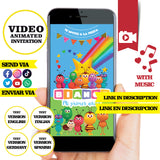Invitación animada de cumpleaños de Bichikids: invitación personalizada para fiesta