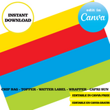 Editable Teletubbies  Party Kit – Canva Templates (Chip Bags, Labels & More)