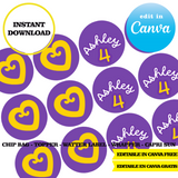Kit editable para fiesta de Polly Pocket: plantillas de Canva (bolsas de papas fritas, etiquetas y más)