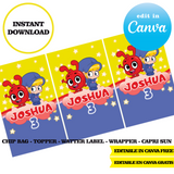 Editable Morphle Party Kit – Canva Templates (Chip Bags, Labels & More)