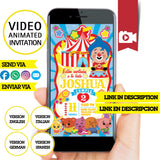 Invitación de video animada de cumpleaños de Plim Plim: invitación personalizada para fiesta