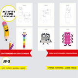 Numberblock - Libro de actividades para colorear imprimible y personalizado