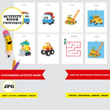 Leo el camión - Libro de actividades para colorear imprimible y personalizado