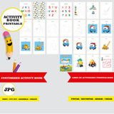 Leo el camión - Libro de actividades para colorear imprimible y personalizado