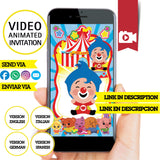 Invitación de video animada de cumpleaños de Plim Plim: invitación personalizada para fiesta