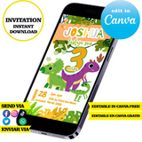 Baby Dinos editable template Canva
