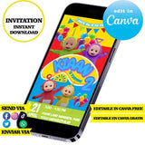 Teletubbies editable template Canva