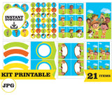 Leo el Guardabosques, kit imprimible, 21 piezas, formato JPG, kit de Pikachu imprimible, fiesta temática - DESCARGA INSTANTÁNEA