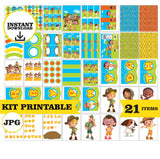 Leo el Guardabosques, kit imprimible, 21 piezas, formato JPG, kit de Pikachu imprimible, fiesta temática - DESCARGA INSTANTÁNEA