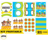 Leo el Guardabosques, kit imprimible, 21 piezas, formato JPG, kit de Pikachu imprimible, fiesta temática - DESCARGA INSTANTÁNEA