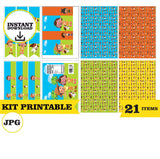 Leo el Guardabosques, kit imprimible, 21 piezas, formato JPG, kit de Pikachu imprimible, fiesta temática - DESCARGA INSTANTÁNEA