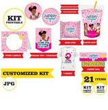 Rincón de Gracie, kit imprimible, 21 piezas, formato JPG, datos personalizados, KIT Rincón de Gracie imprimible, fiesta temática