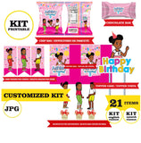 Rincón de Gracie, kit imprimible, 21 piezas, formato JPG, datos personalizados, KIT Rincón de Gracie imprimible, fiesta temática
