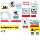 Rincón de Gracie, kit imprimible, 21 piezas, formato JPG, datos personalizados, KIT Rincón de Gracie imprimible, fiesta temática