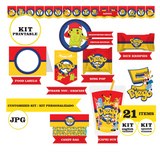 Pokémon - Pikachu, kit imprimible, 21 piezas, JPG - rojo y amarillo