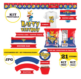 Pokémon - Pikachu, kit imprimible, 21 piezas, JPG -