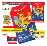 Pokémon - Pikachu, kit imprimible, 21 piezas, JPG -