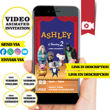 Invitación de cumpleaños animada con video "Cantar" - Invitación personalizada para fiesta